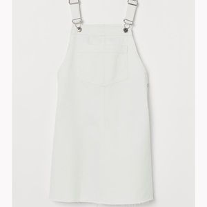 H&M white denim overall dress, size 0